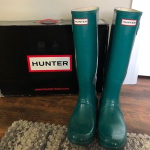 Hunter Rainboots - Lagoon Green original gloss